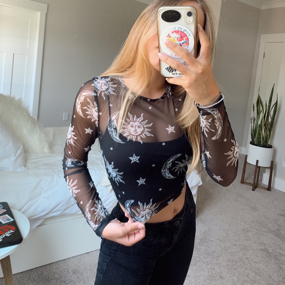 MESH GALAXY THEMED LONG SLEEVE!!